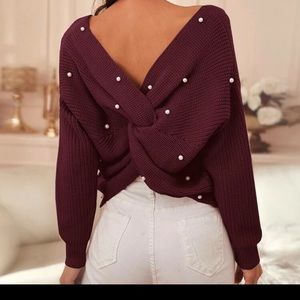 SHEIN twist pearl sweather